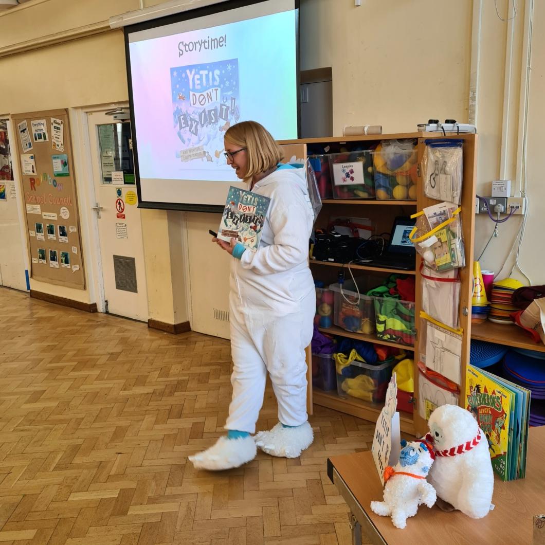 Kate Thompson in a Yeti costume