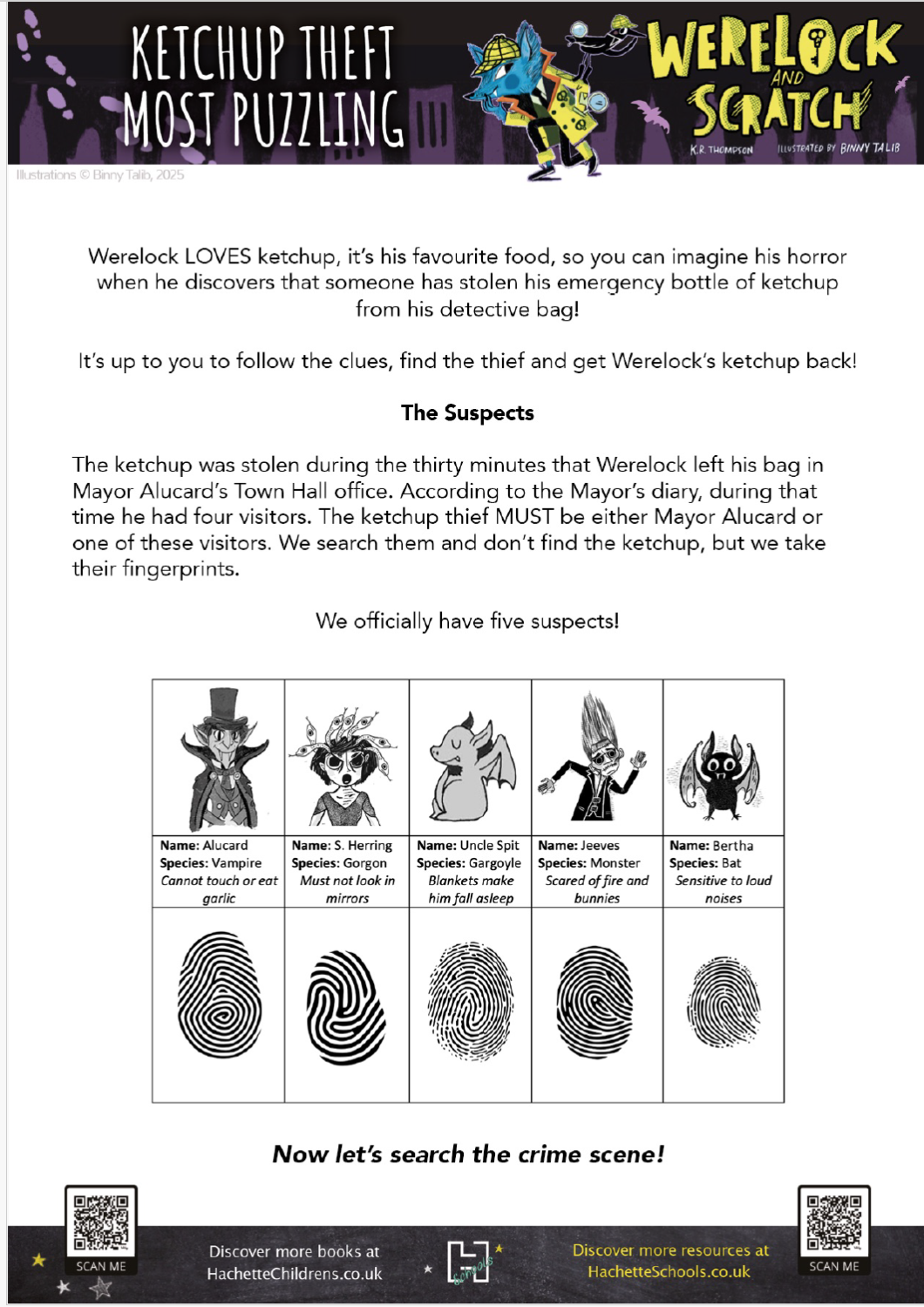 A Werelock and Scratch themed activity sheet