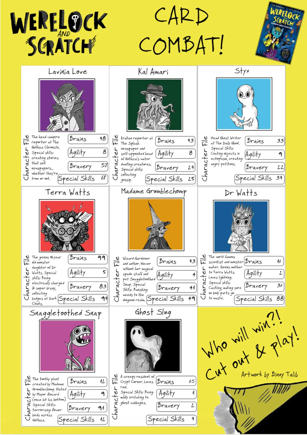 Werelock and Scratch Robbery Most Puzzling Card Combat Game Printable